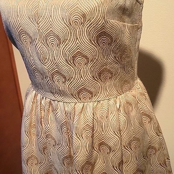 Cocktail Dress, Mini, Gold Metelic - Picture 5 of 8